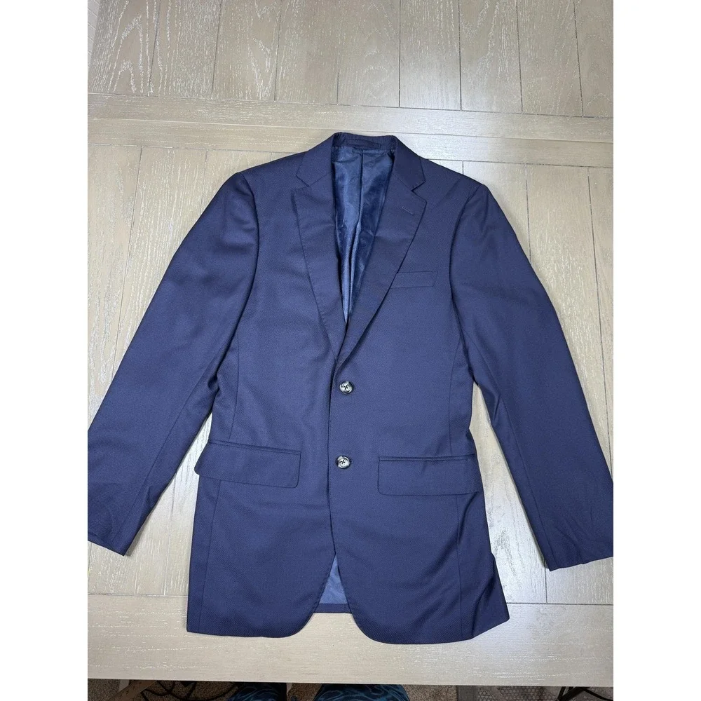 Dormeuil Wool Sport Coat Jacket Trunk Club Mens 38R Navy Blue Custom‎ Blazer